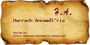 Harrach Annamária névjegykártya
