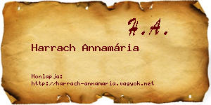 Harrach Annamária névjegykártya